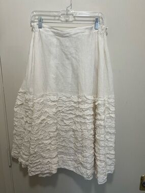 Ivory Ruffled Maxi Skirt - Layered Full-Length Design